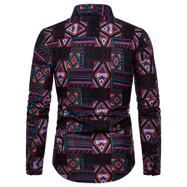 Cămașă casual bărbătească cu mâneci lungi și guler clasic