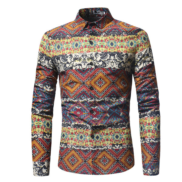 Cămașă elegantă pentru bărbați cu mânecă lungă și guler clasic în două culori