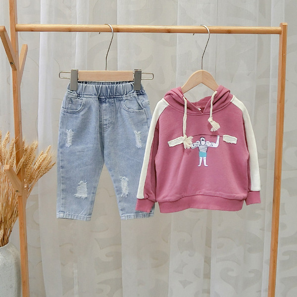 Hanorac modern pentru copii pentru baieti cu gluga in doua culori