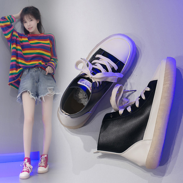 Tenisi moderni de dama din piele ecologica cu sireturi in trei culori