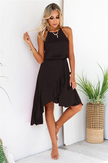 Rochie de dama asimetrica in trei culori