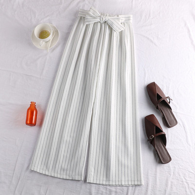 Дамски модерен панталон в четири цвята с панделка