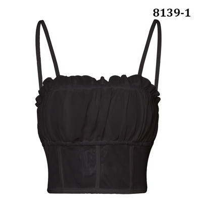 Top scurt de damă în alb și negru