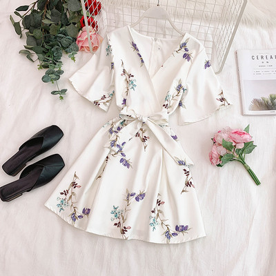 Rochie moderna de dama cu model floral in mai multe culori