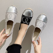 Pantofi casual dama argintii si negri cu pietre