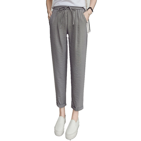 Pantaloni casual dama in trei culori cu talie elastica