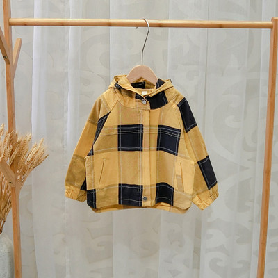 Geaca moderna pentru copii pentru baieti in rosu si galben