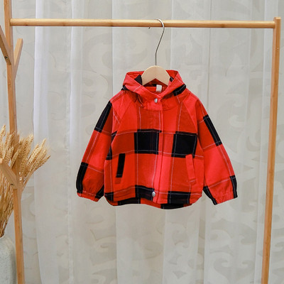 Geaca moderna pentru copii pentru baieti in rosu si galben