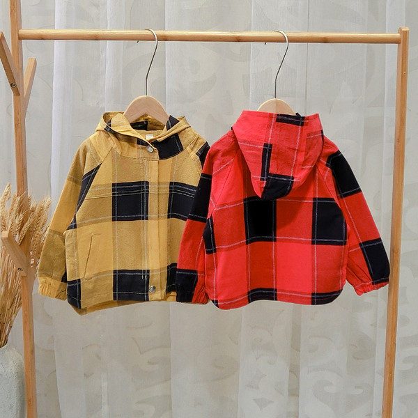 Geaca moderna pentru copii pentru baieti in rosu si galben