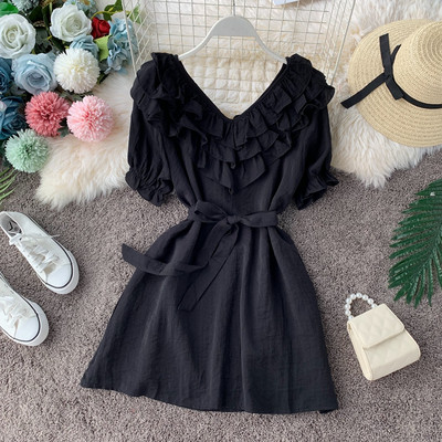 Rochie moderna de dama cu maneci scurte in mai multe culori diferite