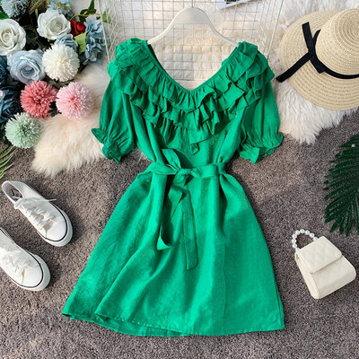 Rochie moderna de dama cu maneci scurte in mai multe culori diferite