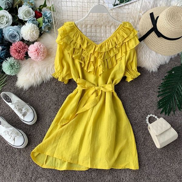 Rochie moderna de dama cu maneci scurte in mai multe culori diferite