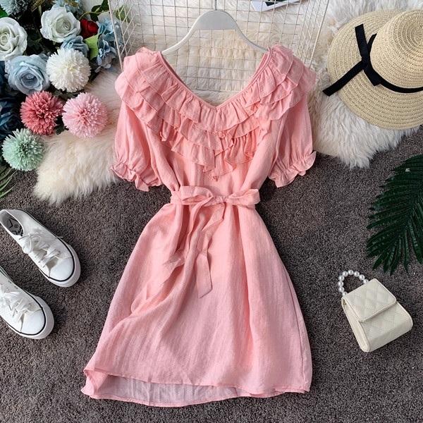 Rochie moderna de dama cu maneci scurte in mai multe culori diferite