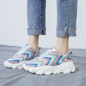 Tenisi casual dama cu sireturi in doua culori cu model de culoare