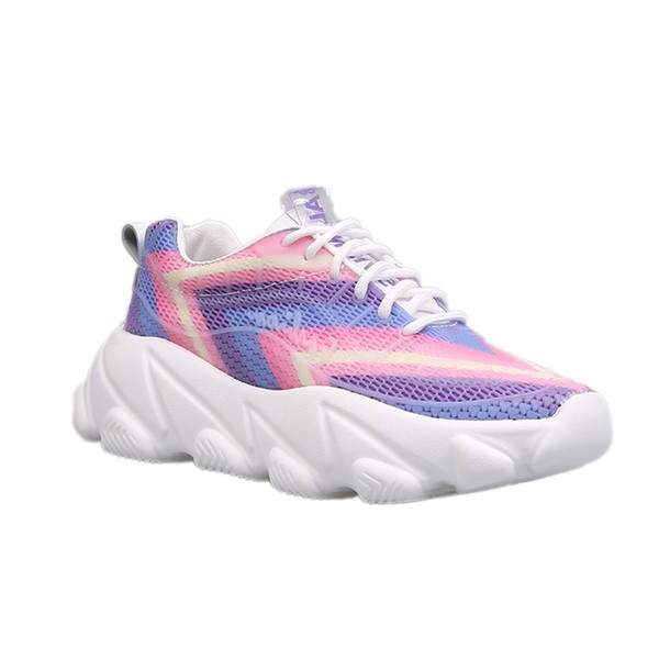 Tenisi casual dama cu sireturi in doua culori cu model de culoare