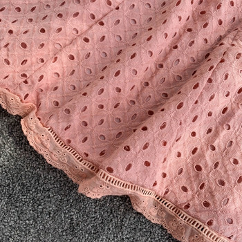 Rochie de dama cu cravate in alb si roz