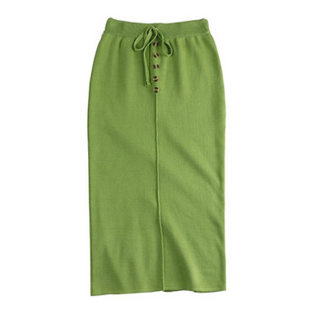 Fusta casual dama in patru culori cu nasturi