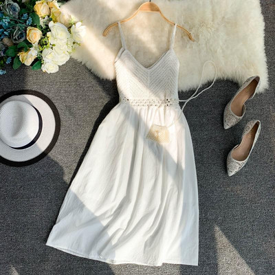 Rochie moderna de dama cu bretele subtiri si decolteu in V in mai multe culori