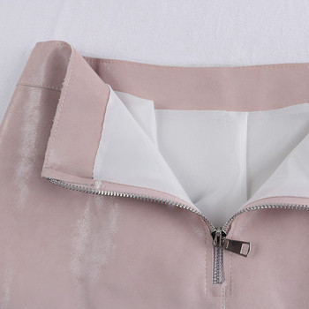 Fusta de dama moderna din imitatie de piele in mai multe culori