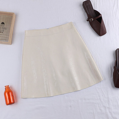 Fusta de dama moderna din imitatie de piele in mai multe culori