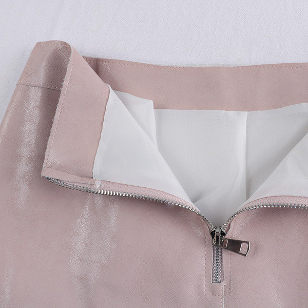 Fusta de dama moderna din imitatie de piele in mai multe culori