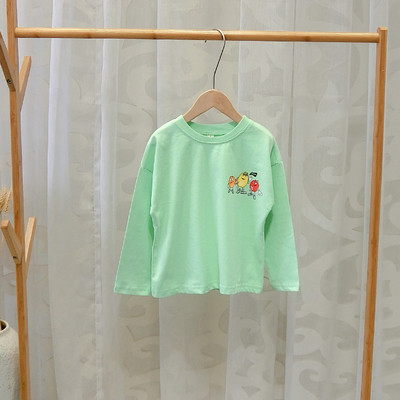 Bluză casual pentru copii cu aplicație în verde și violet