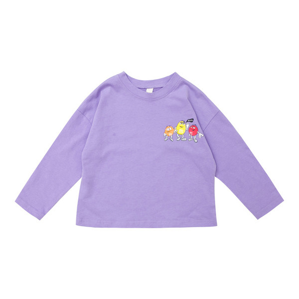 Bluză casual pentru copii cu aplicație în verde și violet