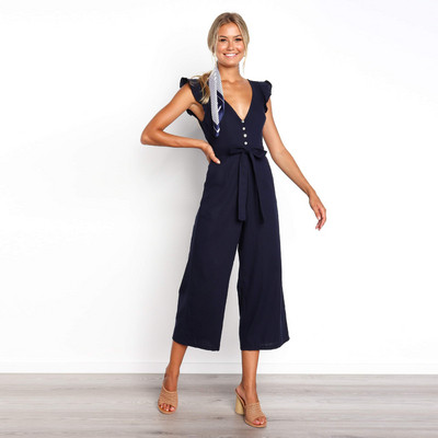 Salopeta de dama cu decolteu in V in doua culori