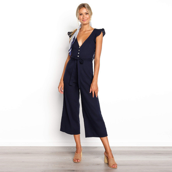 Salopeta de dama cu decolteu in V in doua culori