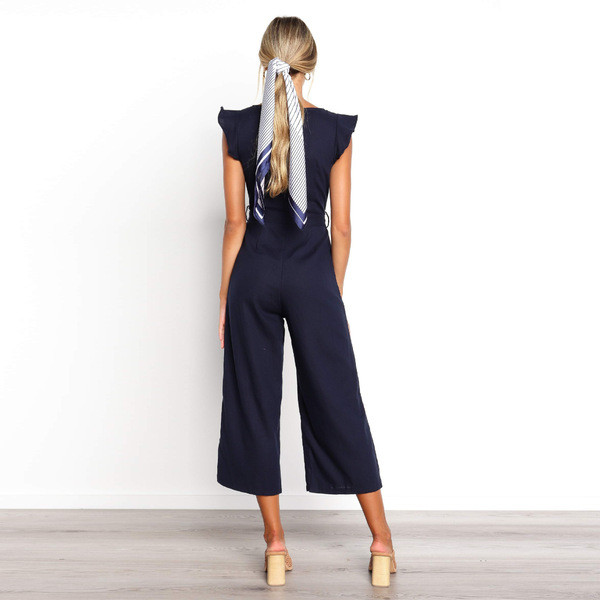 Salopeta de dama cu decolteu in V in doua culori