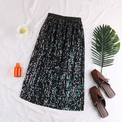 Fusta de dama moderna in trei culori cu paiete