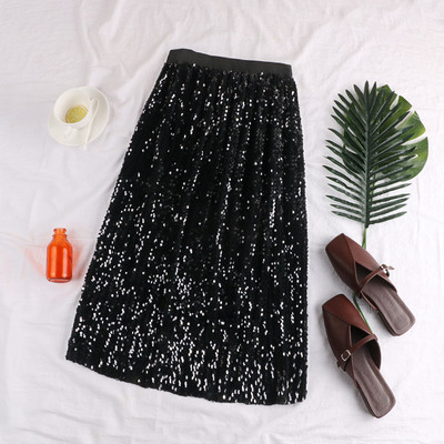 Fusta de dama moderna in trei culori cu paiete