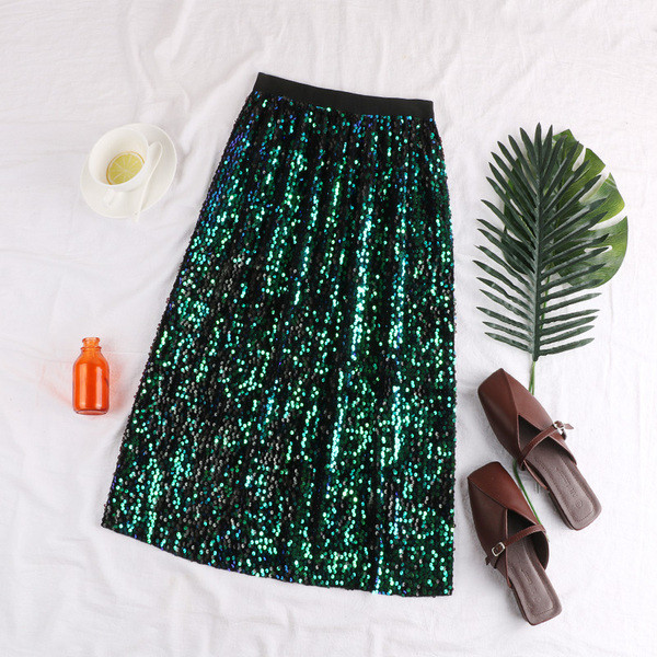 Fusta de dama moderna in trei culori cu paiete