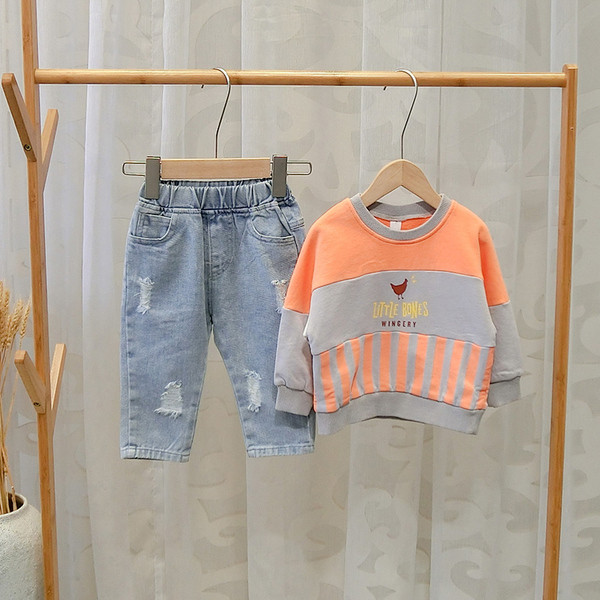 Bluza sport pentru copii in albastru si portocaliu pentru baieti