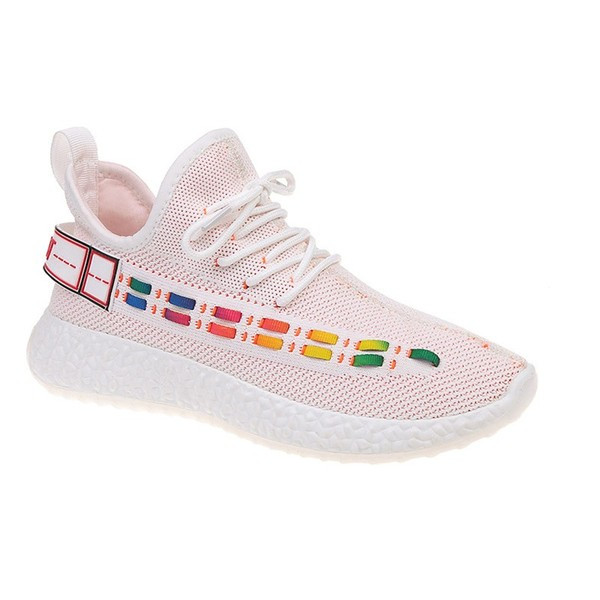 Καθημερινά  γυναικεία παπούτσια σε μπεζ, ροζ και μαύρο χρώμα  με έγχρωμη εκτύπωση