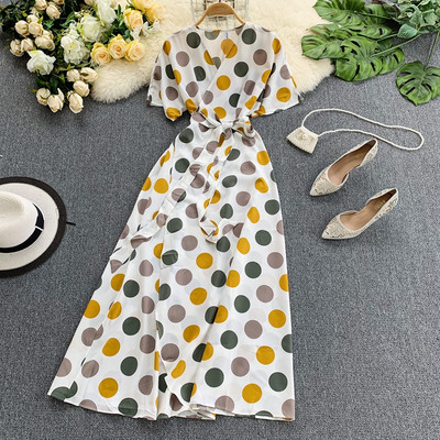 Rochie de vara dama cu maneci scurte si motiv floral