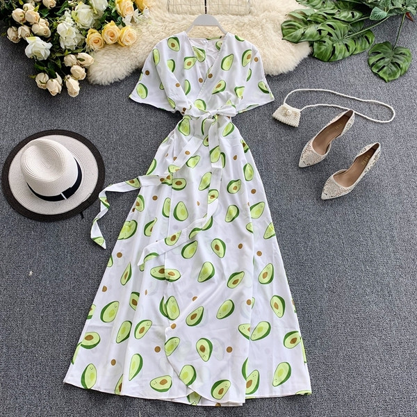 Rochie de vara dama cu maneci scurte si motiv floral