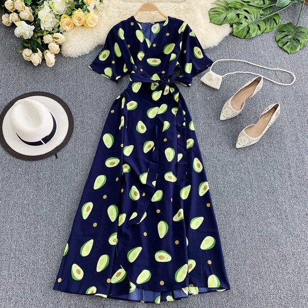 Rochie de vara dama cu maneci scurte si motiv floral