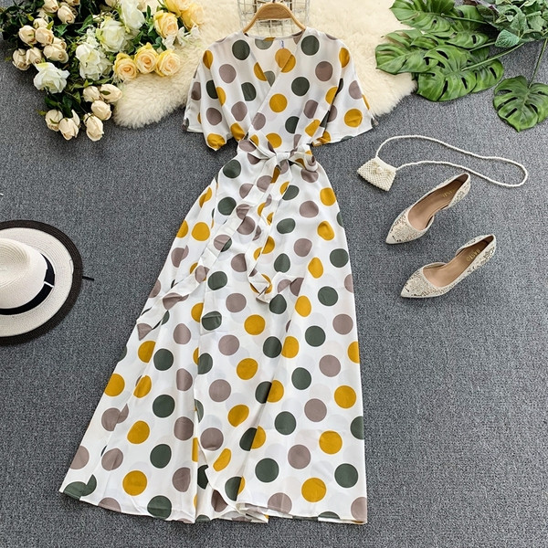 Rochie de vara dama cu maneci scurte si motiv floral