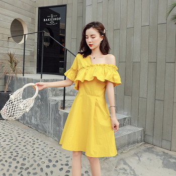 Rochie de dama moderna - model croiat in doua culori