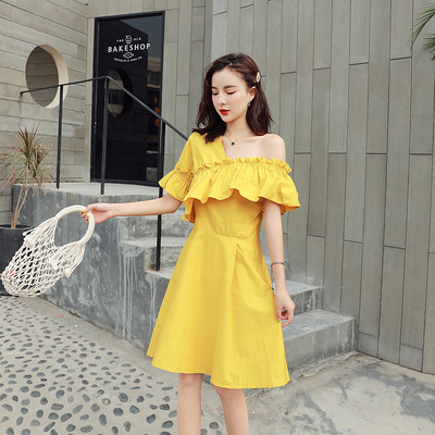 Rochie de dama moderna - model croiat in doua culori