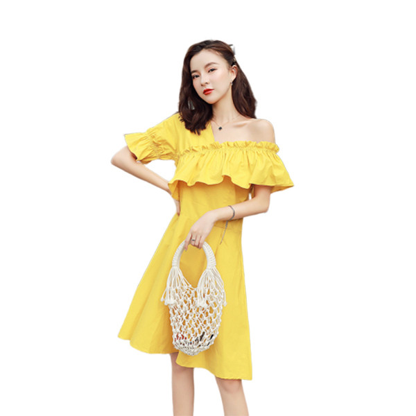 Rochie de dama moderna - model croiat in doua culori