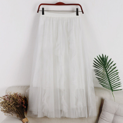 Fusta de dama moderna in cinci culori cu tul