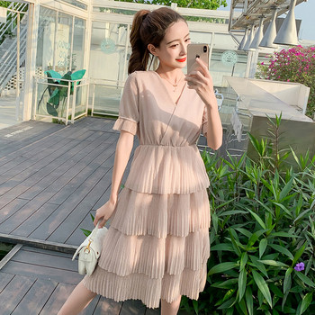 Rochie lunga dama casual cu maneca scurta in doua culori