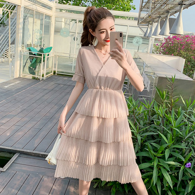 Rochie lunga dama casual cu maneca scurta in doua culori