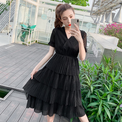 Rochie lunga dama casual cu maneca scurta in doua culori