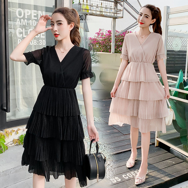 Rochie lunga dama casual cu maneca scurta in doua culori