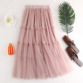 Fusta de dama eleganta in patru culori - cu tul