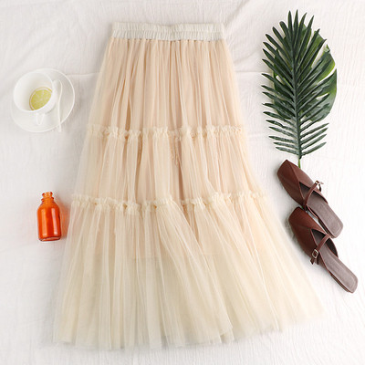 Fusta de dama eleganta in patru culori - cu tul