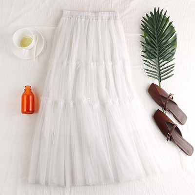 Fusta de dama eleganta in patru culori - cu tul